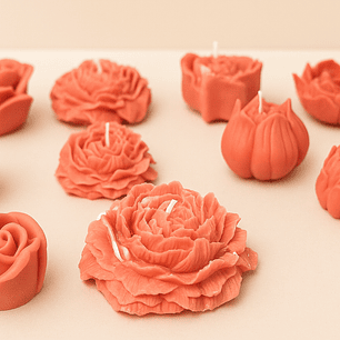 Velas flores y naturaleza