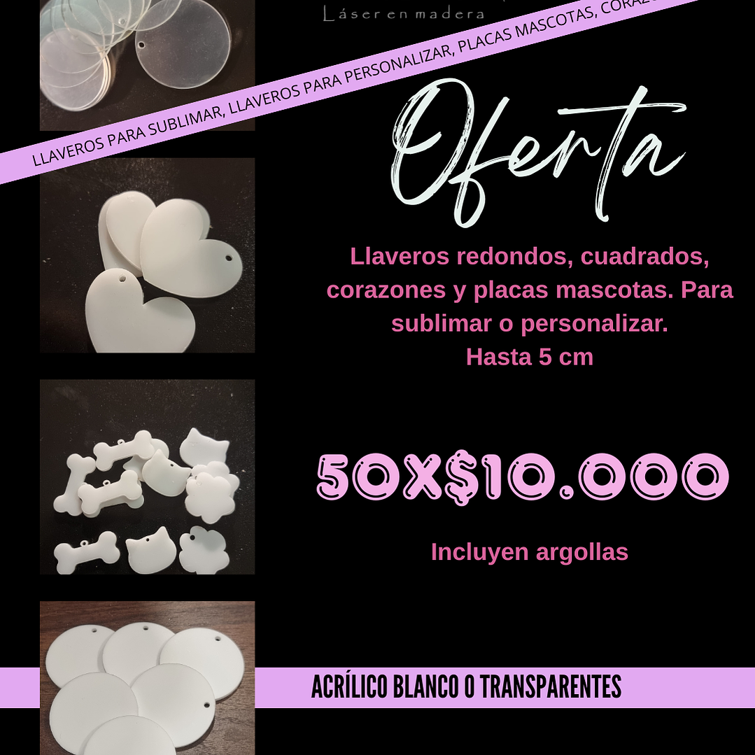 Oferta llaveros acrílicos  1