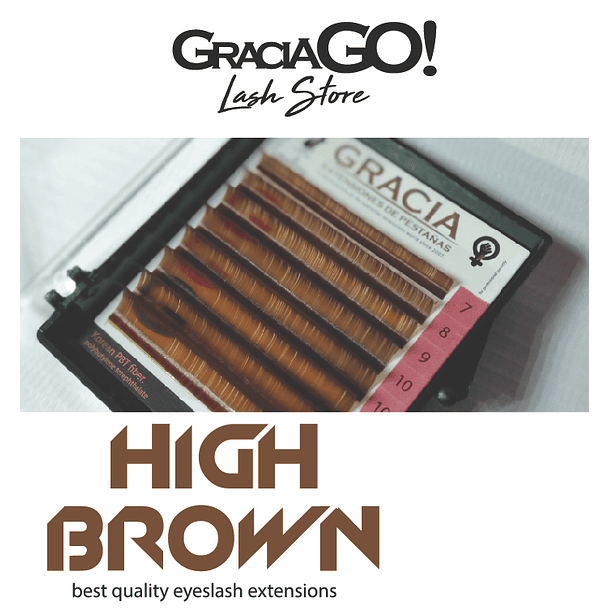 EXTENSIONES DE PESTAÑAS COLOR CAFÉ HIGH BROWN 1