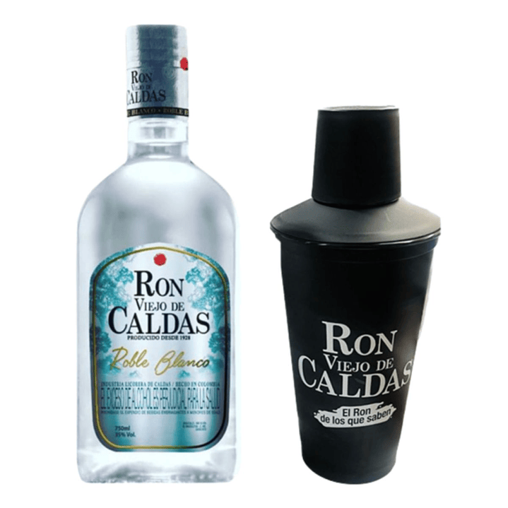 Pack Ron Viejo De Caldas Roble Blanco 700ml + Shaker 1