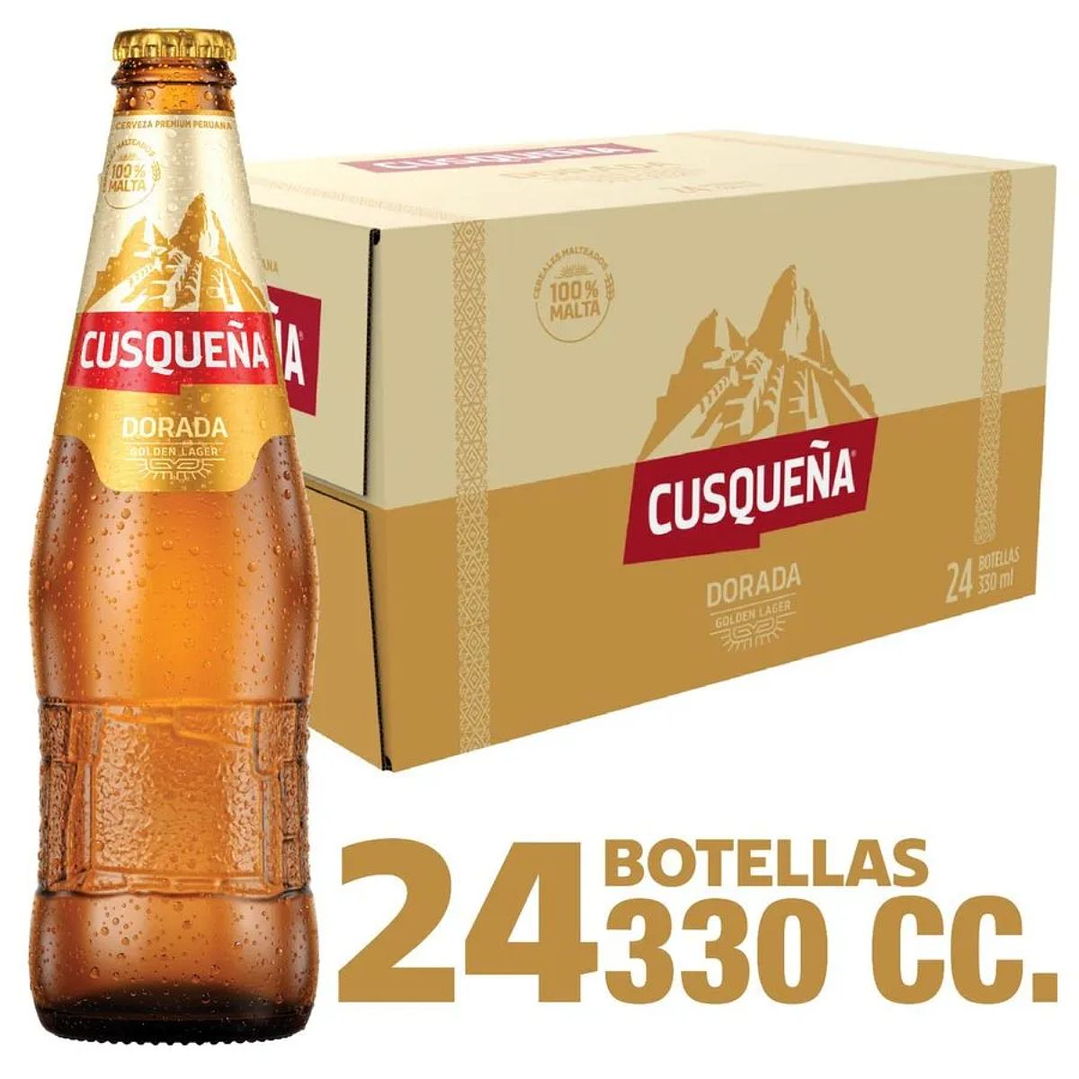 Pack 24 un. Cerveza Cusqueña Golden Lager 4.8° 330 cc 1