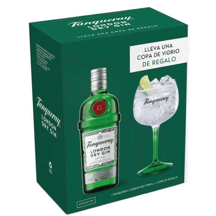 Pack Gin Tanqueray London 700cc + Copa de vidrio 1