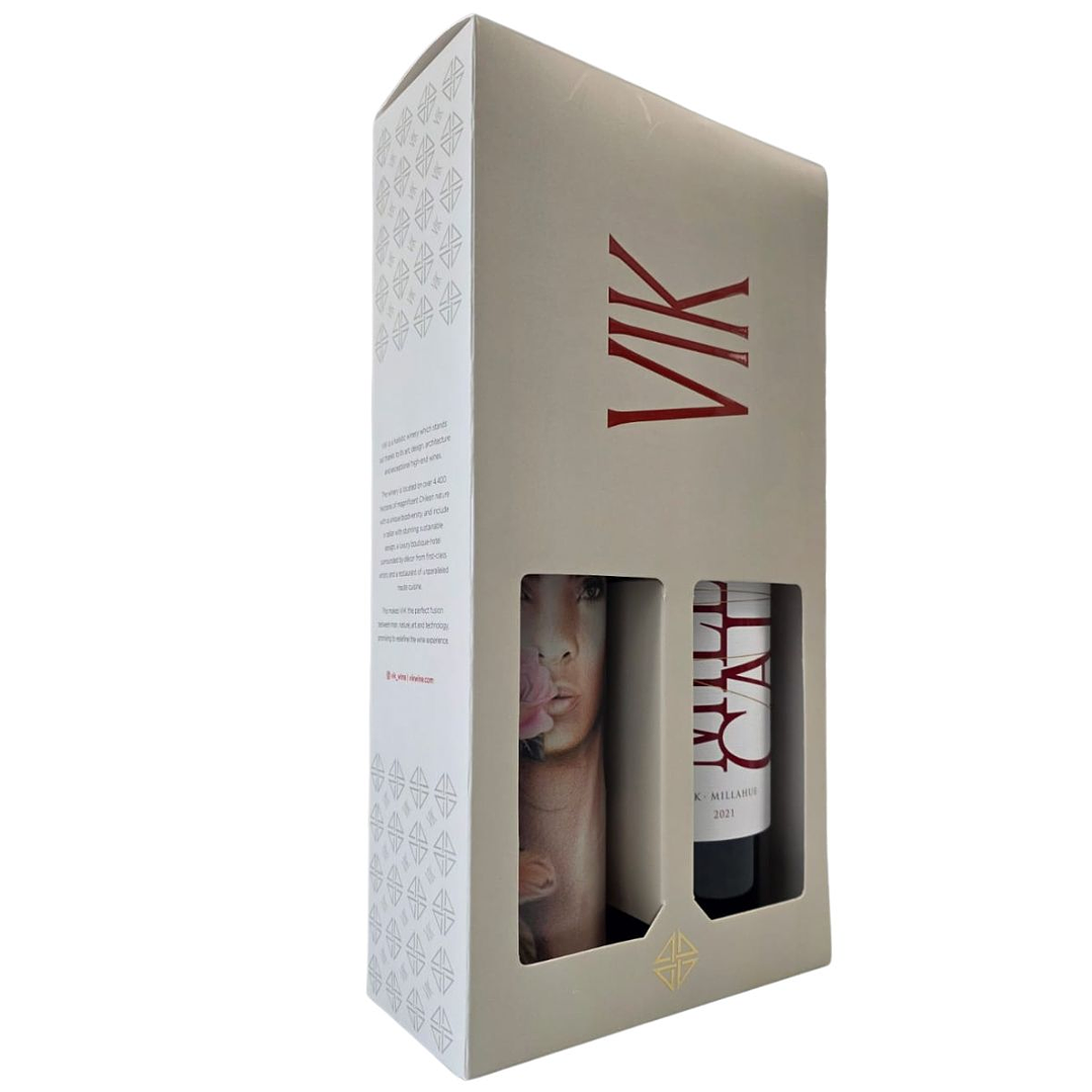 Pack de Regalo Viña VIK , 1 botella Milla Cala + 1 Piu Belle Rose 2