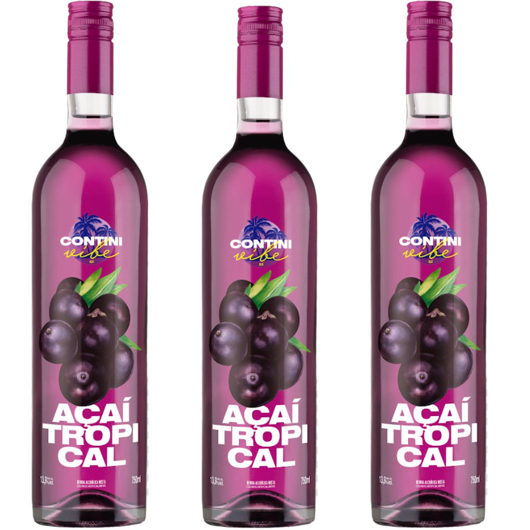 3x Botellas Acai Tropical Contini 1