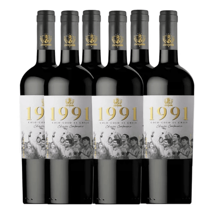 6x Vinos 1991 Colo-Colo es Chile 750cc 1