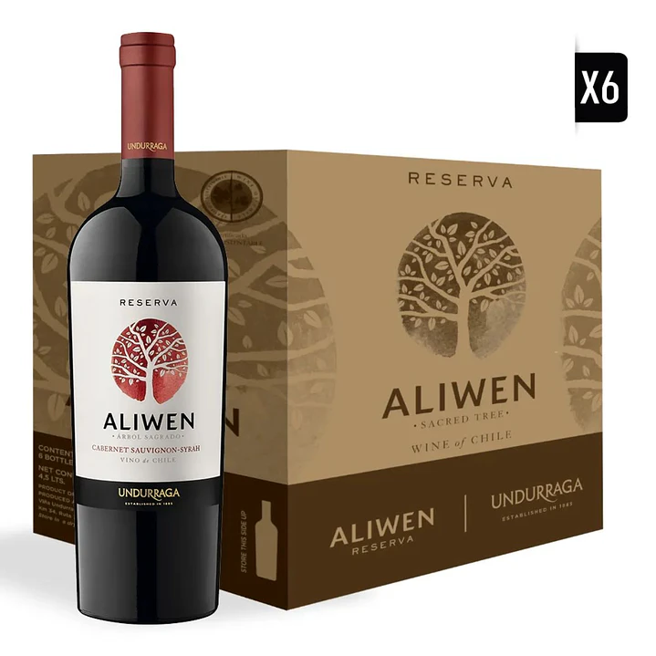 6x Vino Aliwen Reserva Cabernet Sauvignon-Syrah 750cc 1