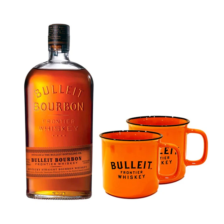 Whiskey Bulleit Bourbon 750cc + 2 Tazas 2