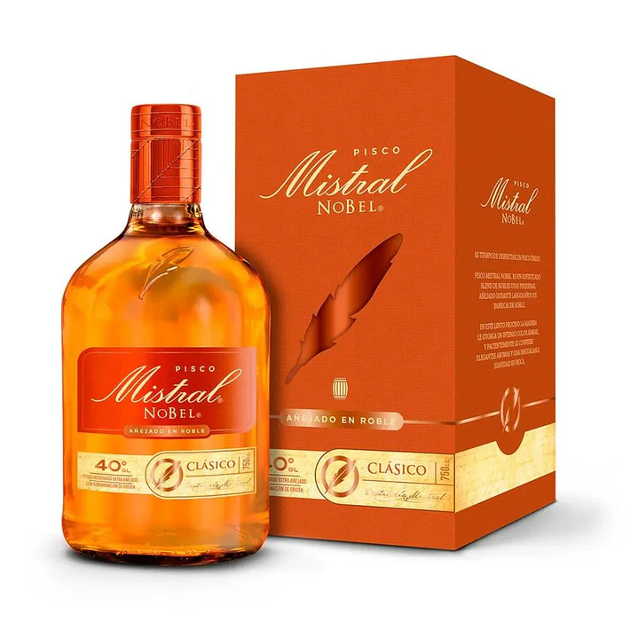 Pisco Mistral Nobel 750cc 40º 1