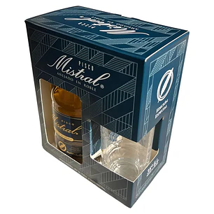 Pack Pisco Mistral Añejado En Roble + Vaso 35° 750cc