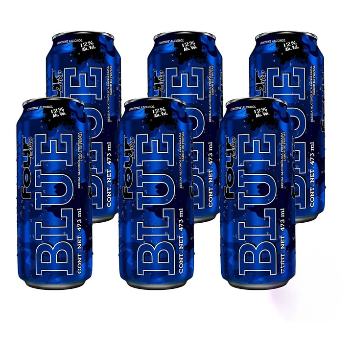 6x Bebida Ready To Drink Four Loko Blue 12° 473cc 1