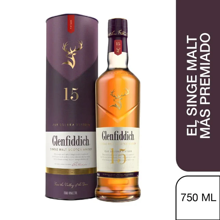 Whisky GLENFIDDICH 15 AÑOS SINGLE MALT 750CC 1