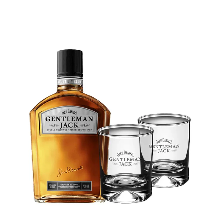 Pack Gentleman Jack 750cc + 2 Vasos Exclusivos - Regalo Ideal 2
