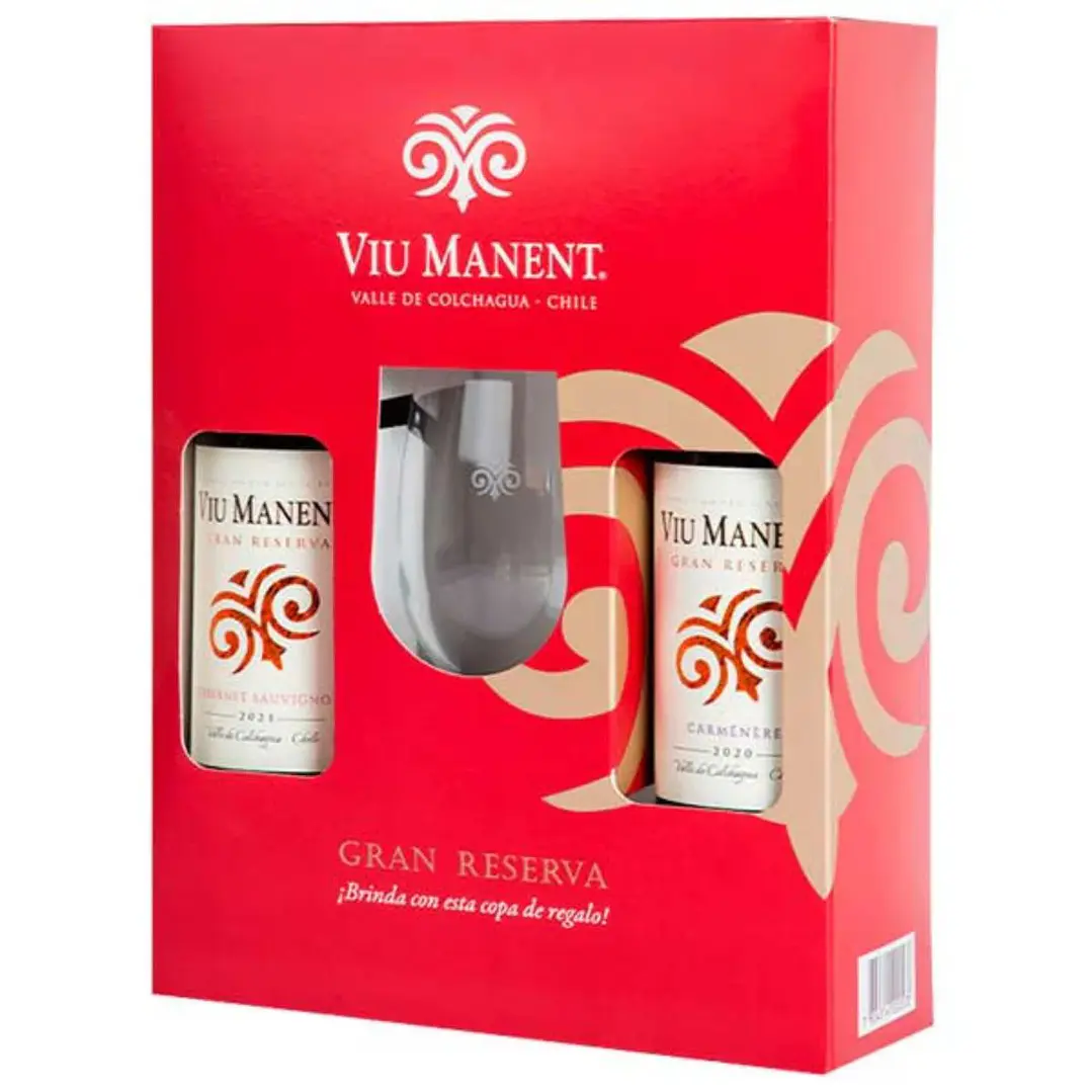Pack 2x Vinos Viu Manent Gran Reserva - 750ml + Copa 1