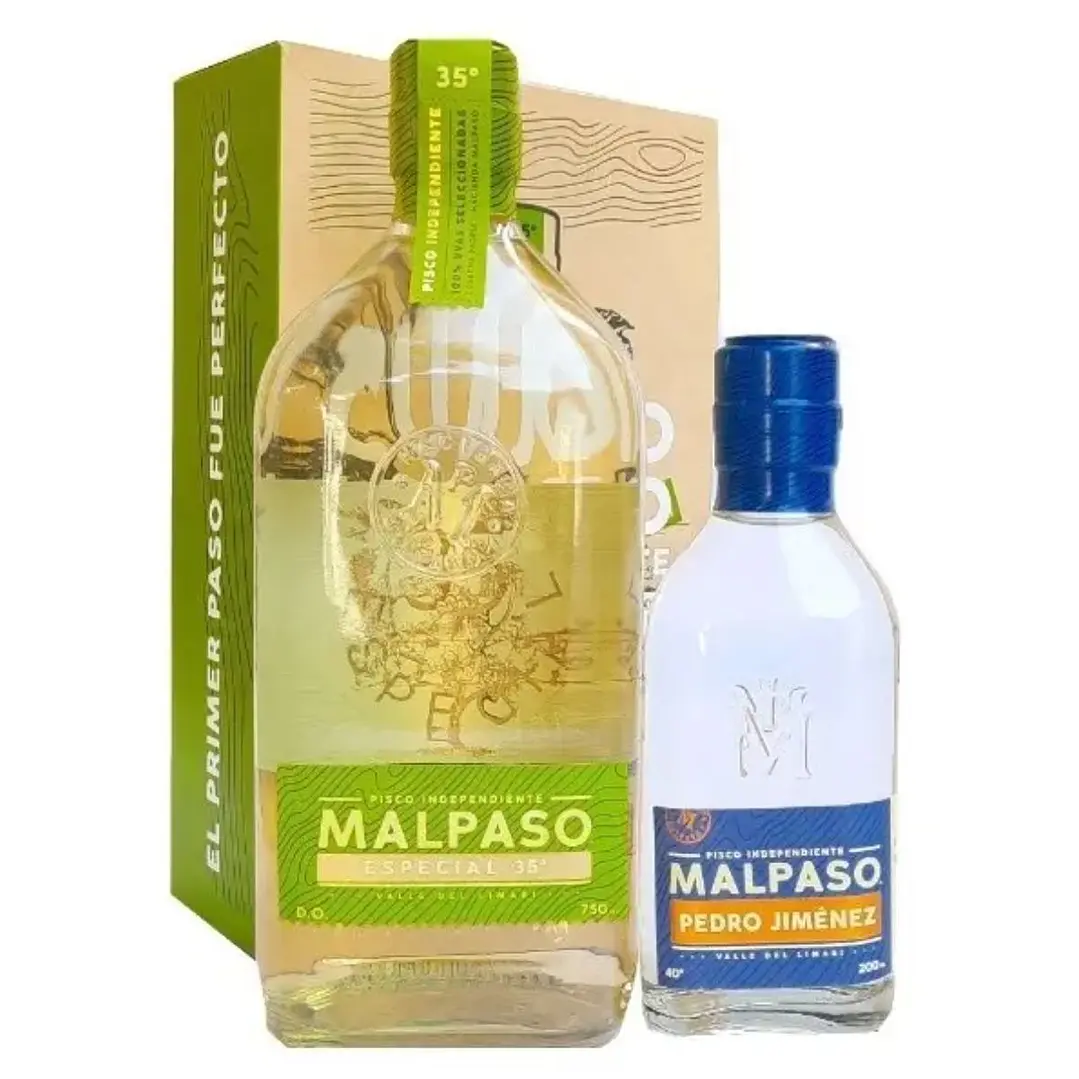 Pack Pisco Mal Paso Especial 35° 750 + Pedro Jiménez 40° 200 cc 1