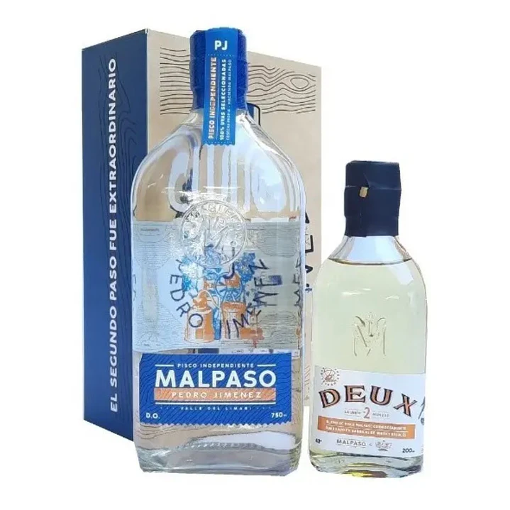 Pack Pisco Mal Paso Pedro Jiménez 40° 750 + Deux Blend 200 cc 1