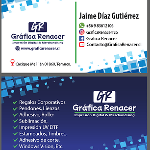 Tarjeta Presentación SIN LAMINADO