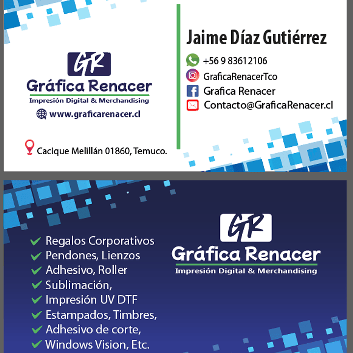 Tarjeta Presentación SIN LAMINADO