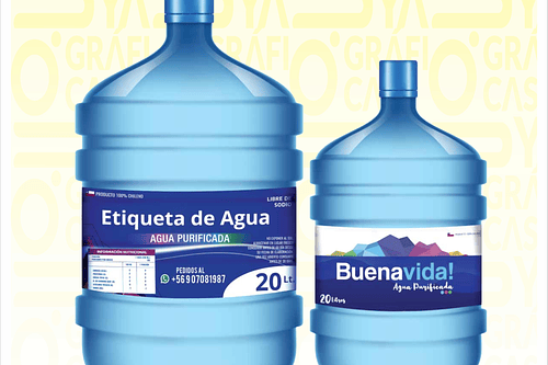 Etiqueta para bidones de agua