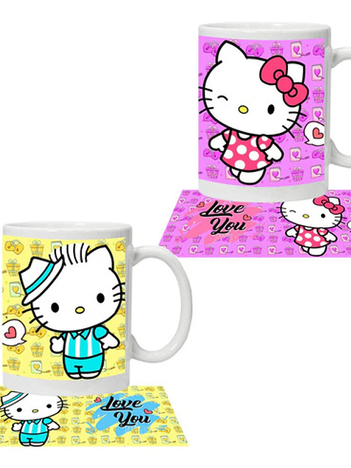 Pack Tazones Amor Hello Kitty Love You Grafimax 1