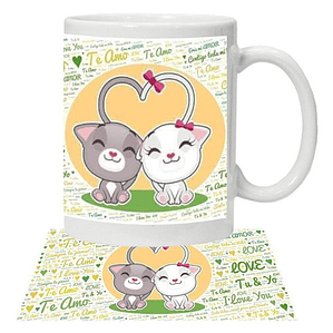 Tazón Gatitos Amor Frases Te Amo Grafimax