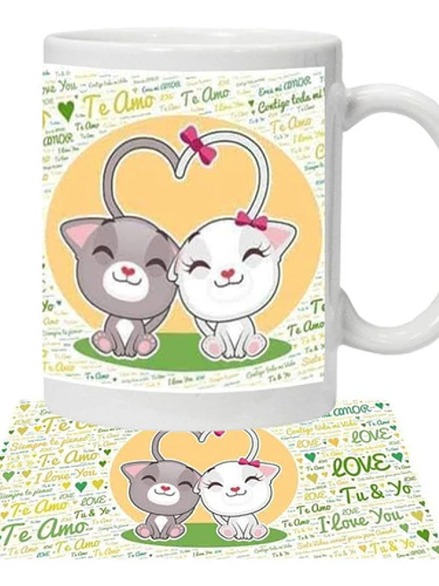 Tazón Gatitos Amor Frases Te Amo Grafimax 1