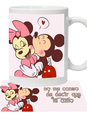 Tazón Micky Minnie Amor No Me Canso De Decir Te Amo Grafimax