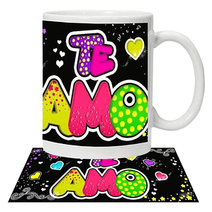 Tazón Amor Frases Te Amo Colores Grafimax