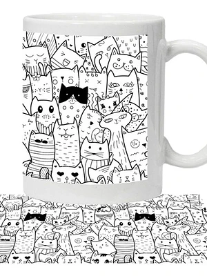 Tazón Gatos Animados Patrón Grafimax