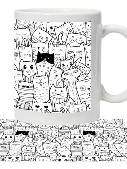Tazón Gatos Animados Patrón Grafimax 1