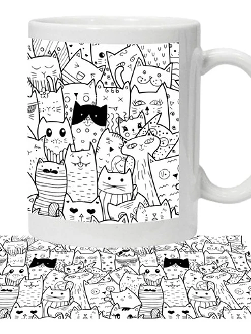 Tazón Gatos Animados Patrón Grafimax 1
