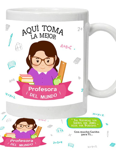 Tazón Profesores La Mejor Profesora Frases Grafimax 1