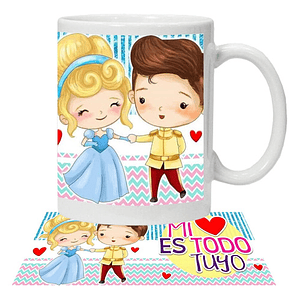 Tazón Amor Frases Mi Corazón Es Tuyo Cenicienta Grafimax