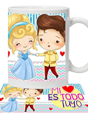 Tazón Amor Frases Mi Corazón Es Tuyo Cenicienta Grafimax