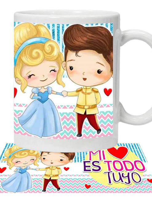 Tazón Amor Frases Mi Corazón Es Tuyo Cenicienta Grafimax 1