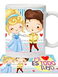 Tazón Amor Frases Mi Corazón Es Tuyo Cenicienta Grafimax - Miniatura 1