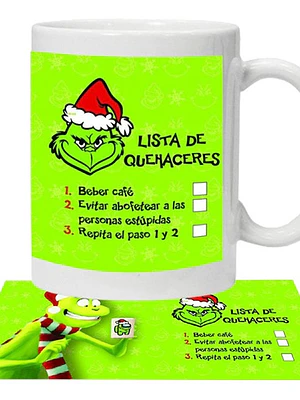 Tazón Navidad Grinch Lista De Quehaceres Grafimax
