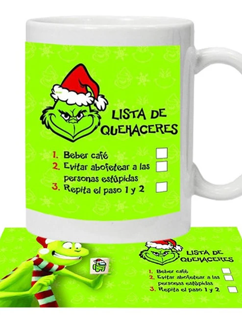 Tazón Navidad Grinch Lista De Quehaceres Grafimax 1