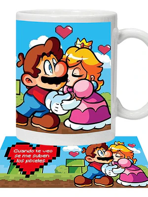 Tazón Amor Frases Se Me Suben Los Pixeles Mario Grafimax