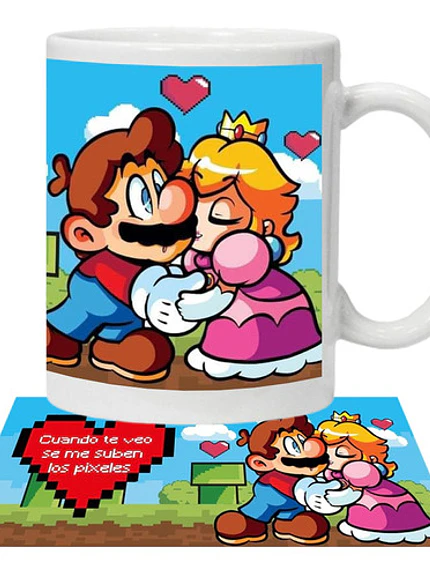 Tazón Amor Frases Se Me Suben Los Pixeles Mario Grafimax 1