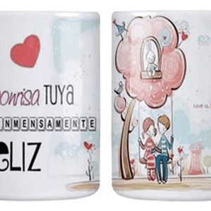 Tazón Amor Frases Una Sonrisa Tuya Grafimax