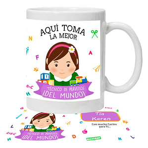 Tazón Técnico En Parvulos Con Mucho Cariño Para Ti Grafimax