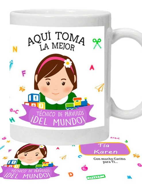 Tazón Técnico En Parvulos Con Mucho Cariño Para Ti Grafimax 1