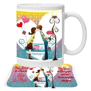 Tazón Amor Frases Enamorados Besarte Toda La Vida Grafimax