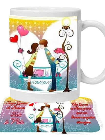 Tazón Amor Frases Enamorados Besarte Toda La Vida Grafimax 1