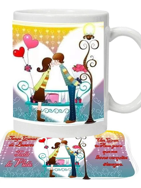 Tazón Amor Frases Enamorados Besarte Toda La Vida Grafimax 1
