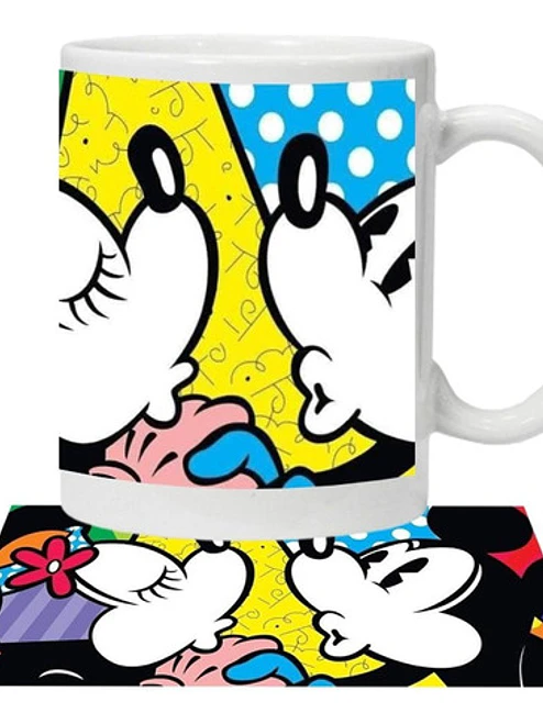 Tazón Amor Frases Minnie Mickey Beso Grafimax 1