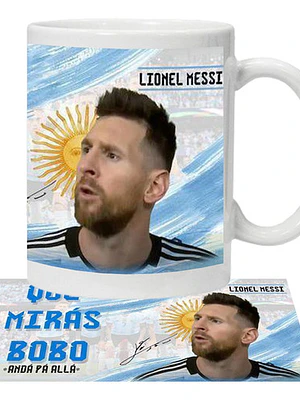 Tazón Lionel Messi Qué Mirás Bobo Futbol Argentina Grafimax