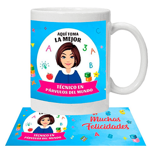 Tazón Profesores Técino En Párvulos Felicidades Grafimax