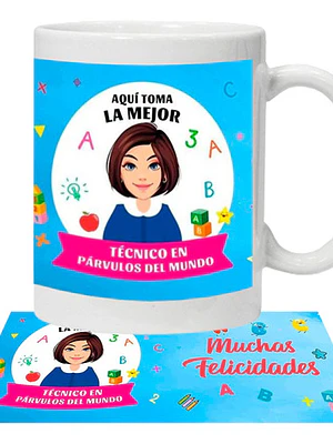 Tazón Profesores Técino En Párvulos Felicidades Grafimax