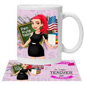 Tazón Profesor/A Aquí­ Toma La Mejor Teacher Grafimax